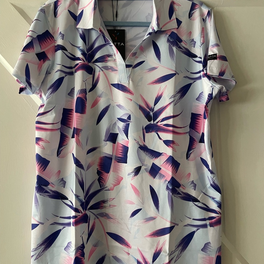 Women's Floral Polo Golf Shirt.  Yatta brand.  New w/tags. Size XL